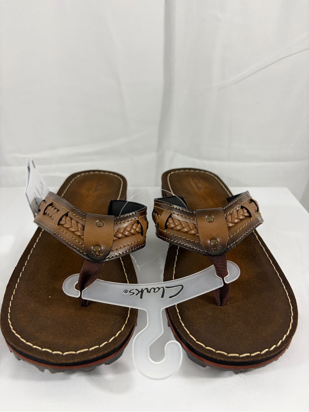 NWT Clarks Women’s Size 8 Brown Braided Sandals - Picture 6 of 8